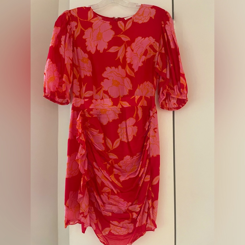 Fitted, very flattering. Above the knee. Worn 2x perfect condition. Like new.